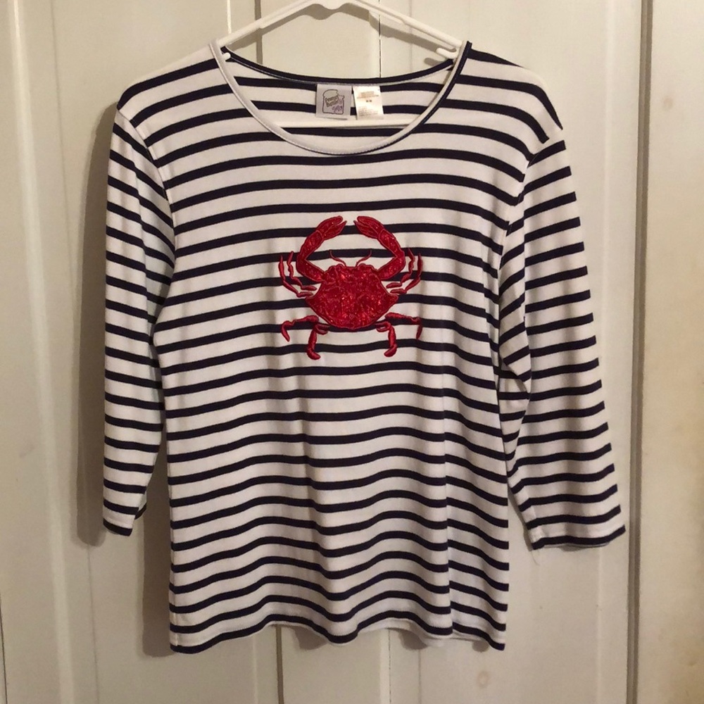 3/$15 Striped Crab Tee